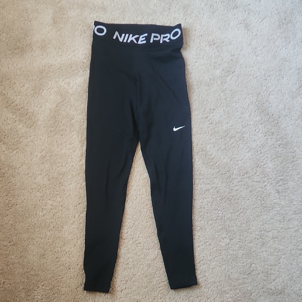 Nike Women's Pro Mid-Rise Mesh-Paneled Leggings, Size: Xsmall Color: Black